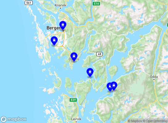 Strandkaiterminalen båtkai - Rosendal båtkai