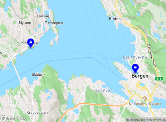 Strandkaiterminalen båtkai - Kleppestø båtkai